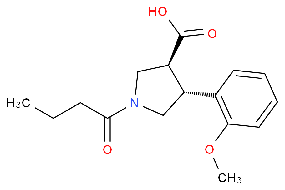 (3S*,4R*)-1-butyryl-4-(2-methoxyphenyl)pyrrolidine-3-carboxylic acid_Molecular_structure_CAS_)