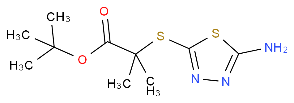 tert-butyl 2-[(5-amino-1,3,4-thiadiazol-2-yl)thio]-2-methylpropanoate_Molecular_structure_CAS_307352-75-6)