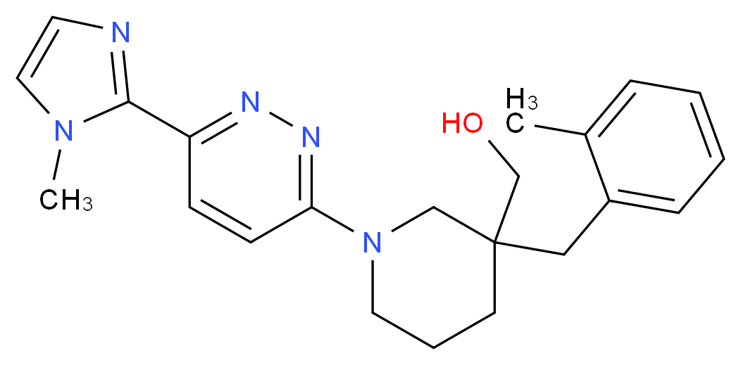 {3-(2-methylbenzyl)-1-[6-(1-methyl-1H-imidazol-2-yl)pyridazin-3-yl]piperidin-3-yl}methanol_Molecular_structure_CAS_)