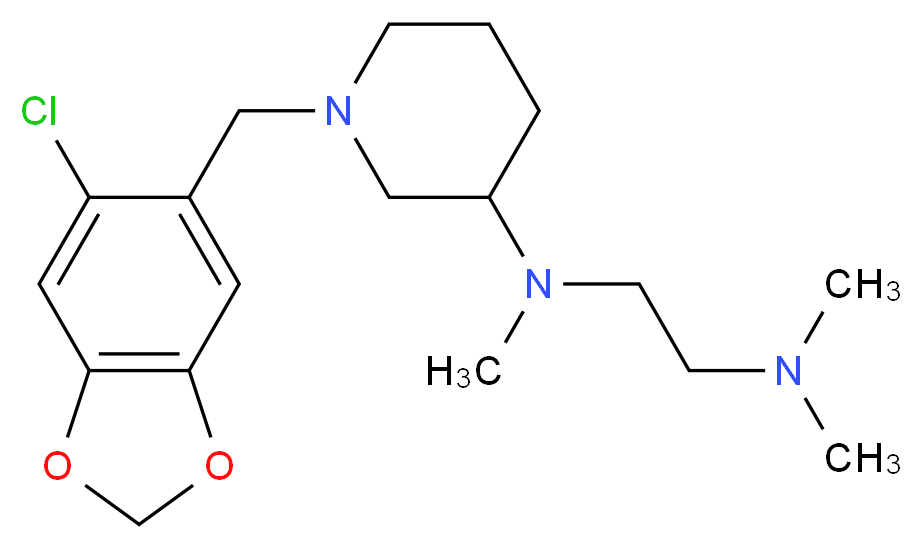 N-{1-[(6-chloro-1,3-benzodioxol-5-yl)methyl]-3-piperidinyl}-N,N',N'-trimethyl-1,2-ethanediamine_Molecular_structure_CAS_)