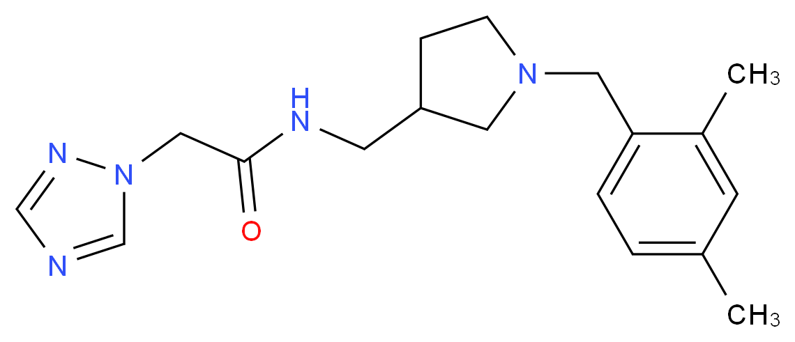 N-{[1-(2,4-dimethylbenzyl)pyrrolidin-3-yl]methyl}-2-(1H-1,2,4-triazol-1-yl)acetamide_Molecular_structure_CAS_)