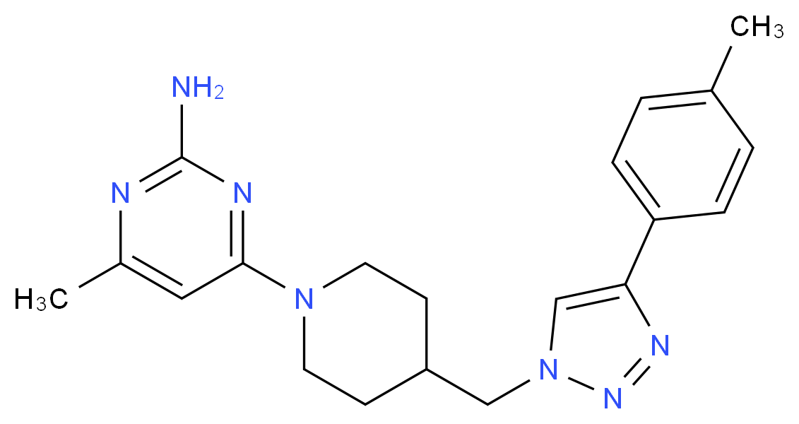 4-methyl-6-(4-{[4-(4-methylphenyl)-1H-1,2,3-triazol-1-yl]methyl}piperidin-1-yl)pyrimidin-2-amine_Molecular_structure_CAS_)