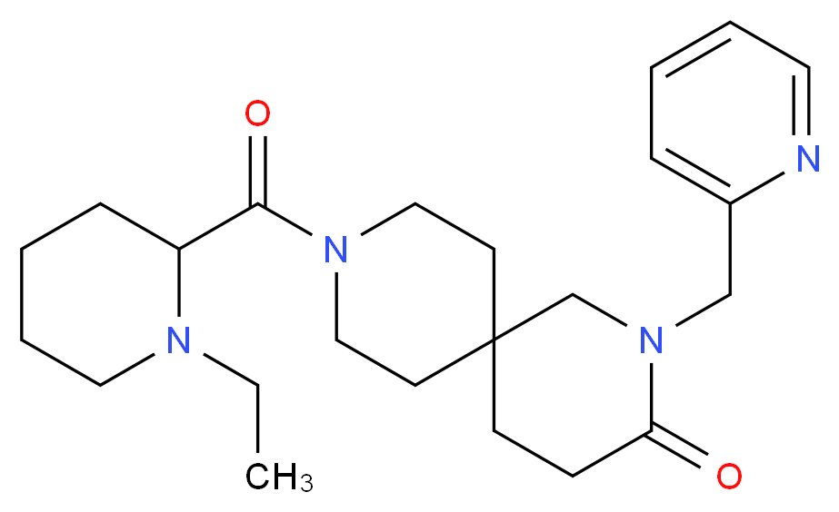 9-[(1-ethylpiperidin-2-yl)carbonyl]-2-(pyridin-2-ylmethyl)-2,9-diazaspiro[5.5]undecan-3-one_Molecular_structure_CAS_)