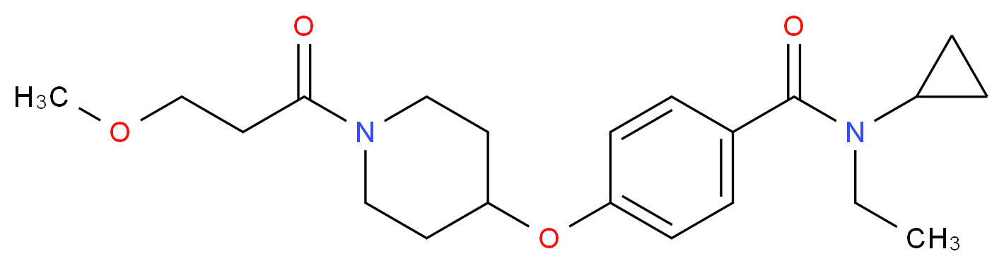 N-cyclopropyl-N-ethyl-4-{[1-(3-methoxypropanoyl)piperidin-4-yl]oxy}benzamide_Molecular_structure_CAS_)