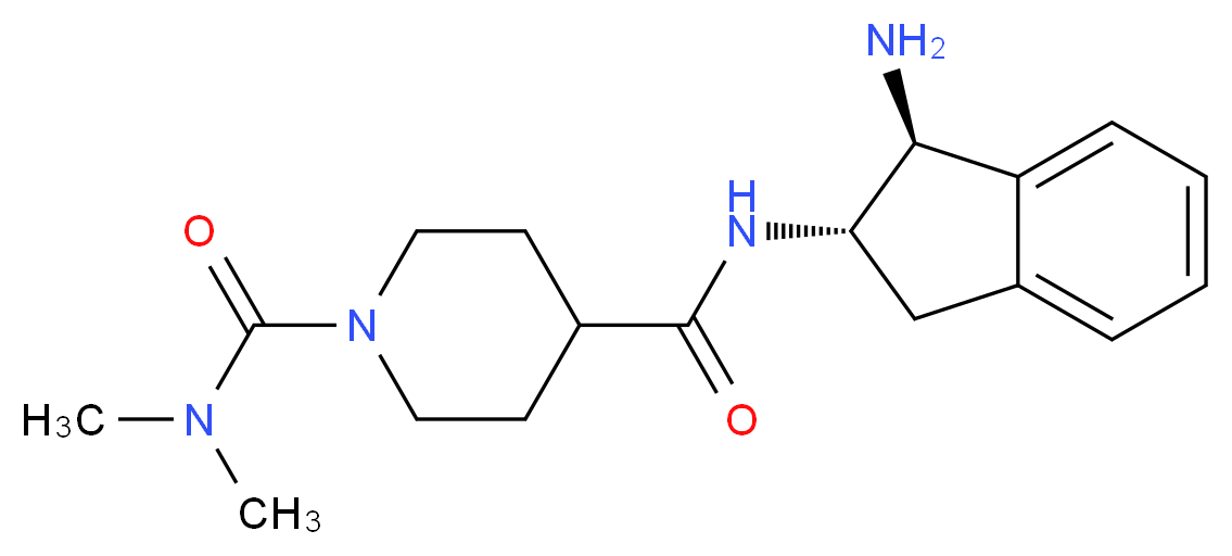 N~4~-[(1S,2S)-1-amino-2,3-dihydro-1H-inden-2-yl]-N~1~,N~1~-dimethylpiperidine-1,4-dicarboxamide_Molecular_structure_CAS_)