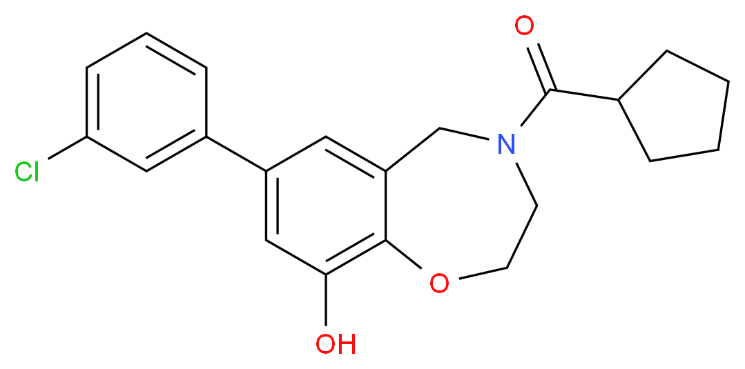 7-(3-chlorophenyl)-4-(cyclopentylcarbonyl)-2,3,4,5-tetrahydro-1,4-benzoxazepin-9-ol_Molecular_structure_CAS_)