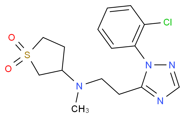 N-{2-[1-(2-chlorophenyl)-1H-1,2,4-triazol-5-yl]ethyl}-N-methyltetrahydrothiophen-3-amine 1,1-dioxide_Molecular_structure_CAS_)