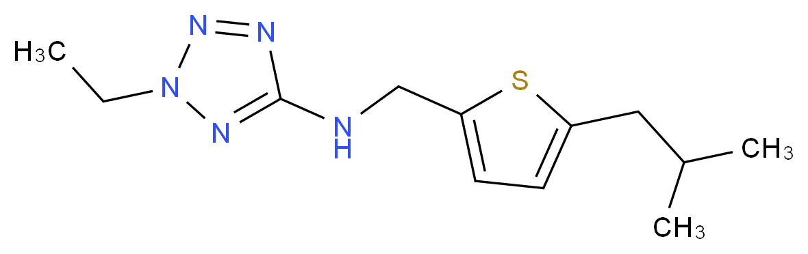 2-ethyl-N-[(5-isobutyl-2-thienyl)methyl]-2H-tetrazol-5-amine_Molecular_structure_CAS_)