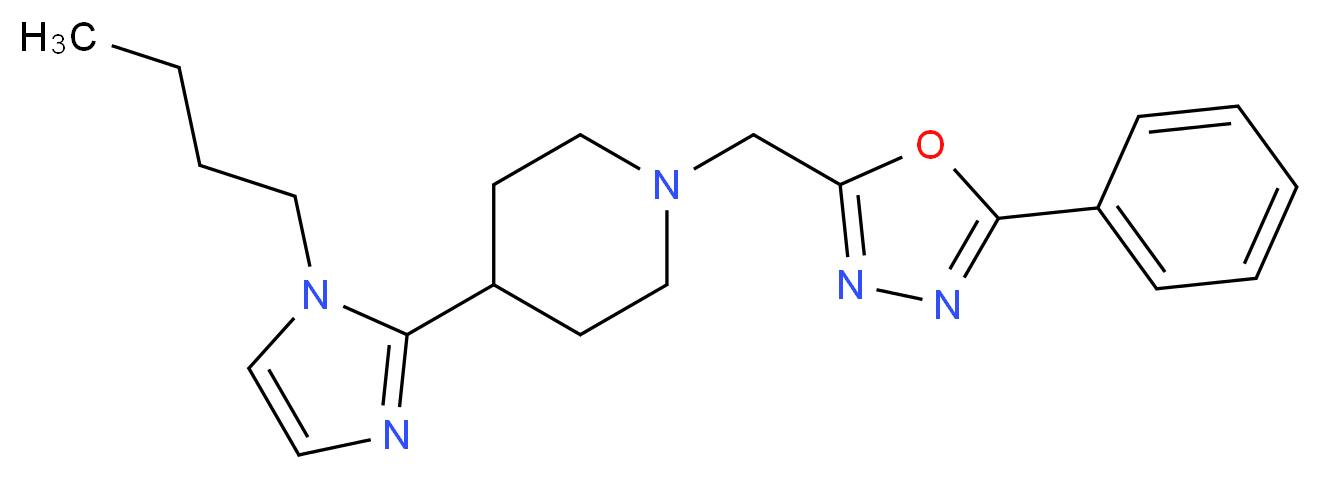 4-(1-butyl-1H-imidazol-2-yl)-1-[(5-phenyl-1,3,4-oxadiazol-2-yl)methyl]piperidine_Molecular_structure_CAS_)