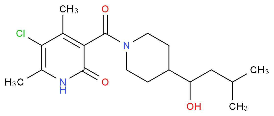 5-chloro-3-{[4-(1-hydroxy-3-methylbutyl)-1-piperidinyl]carbonyl}-4,6-dimethyl-2(1H)-pyridinone_Molecular_structure_CAS_)