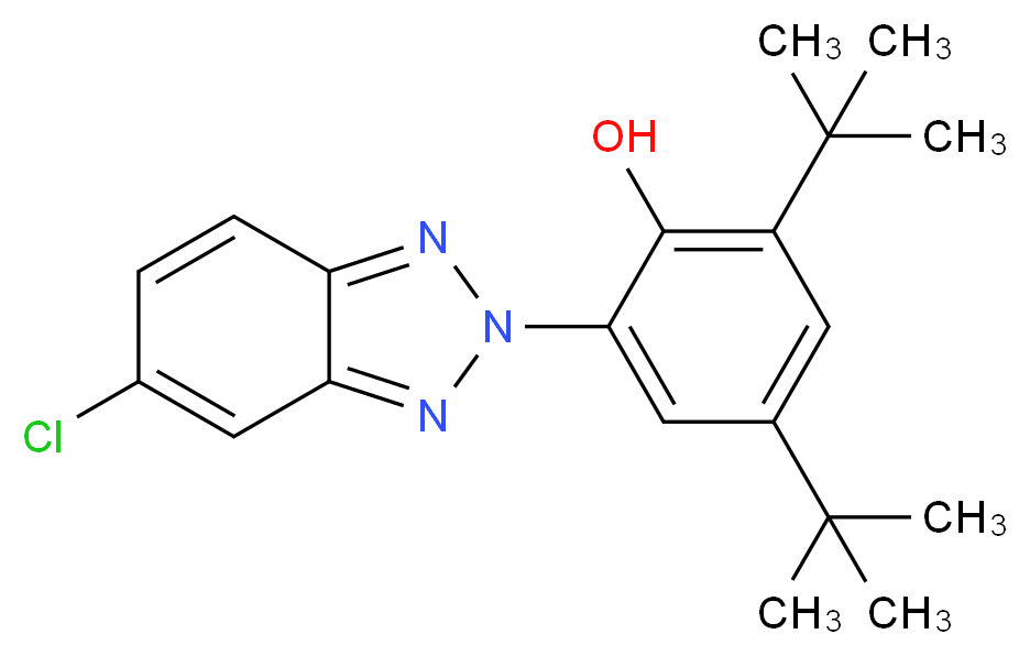 2,4-Di-tert-butyl-6-(5-chloro-2H-benzo[d][1,2,3]triazol-2-yl)phenol_Molecular_structure_CAS_3864-99-1)