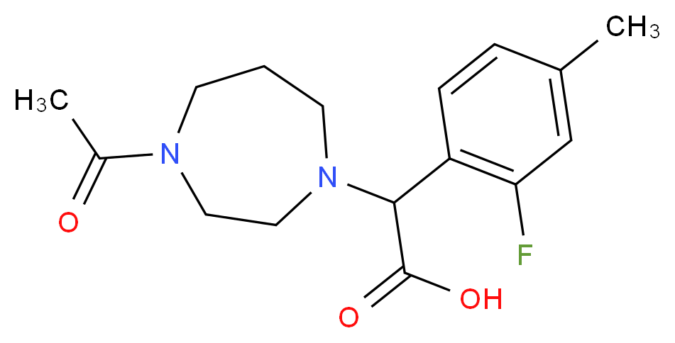 (4-acetyl-1,4-diazepan-1-yl)(2-fluoro-4-methylphenyl)acetic acid_Molecular_structure_CAS_)