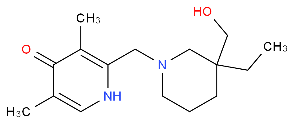 2-{[3-ethyl-3-(hydroxymethyl)piperidin-1-yl]methyl}-3,5-dimethylpyridin-4(1H)-one_Molecular_structure_CAS_)