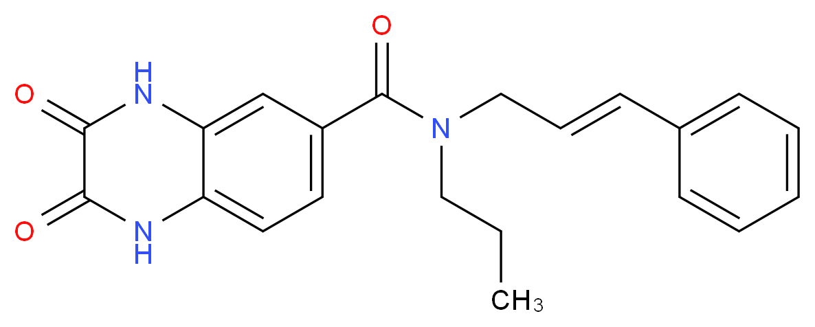 2,3-dioxo-N-[(2E)-3-phenylprop-2-en-1-yl]-N-propyl-1,2,3,4-tetrahydroquinoxaline-6-carboxamide_Molecular_structure_CAS_)