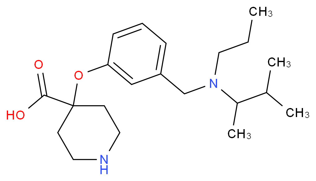 4-(3-{[(1,2-dimethylpropyl)(propyl)amino]methyl}phenoxy)piperidine-4-carboxylic acid_Molecular_structure_CAS_)