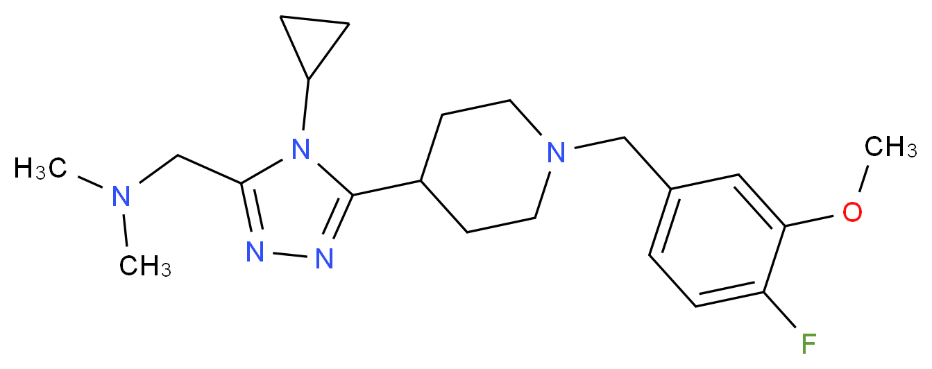 ({4-cyclopropyl-5-[1-(4-fluoro-3-methoxybenzyl)piperidin-4-yl]-4H-1,2,4-triazol-3-yl}methyl)dimethylamine_Molecular_structure_CAS_)
