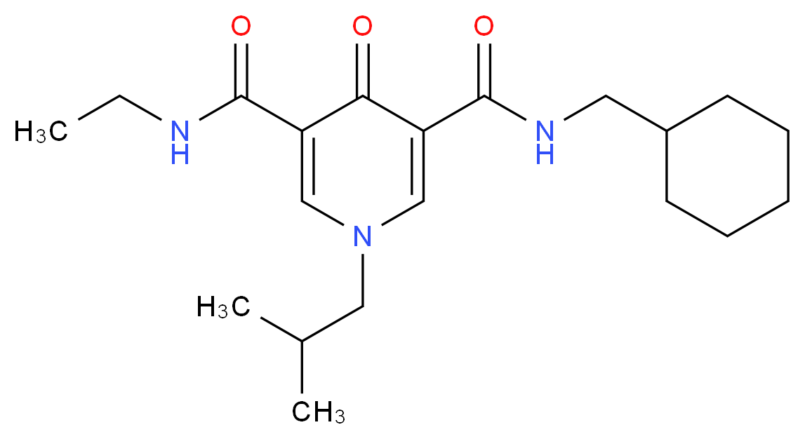 N-(cyclohexylmethyl)-N'-ethyl-1-isobutyl-4-oxo-1,4-dihydro-3,5-pyridinedicarboxamide_Molecular_structure_CAS_)