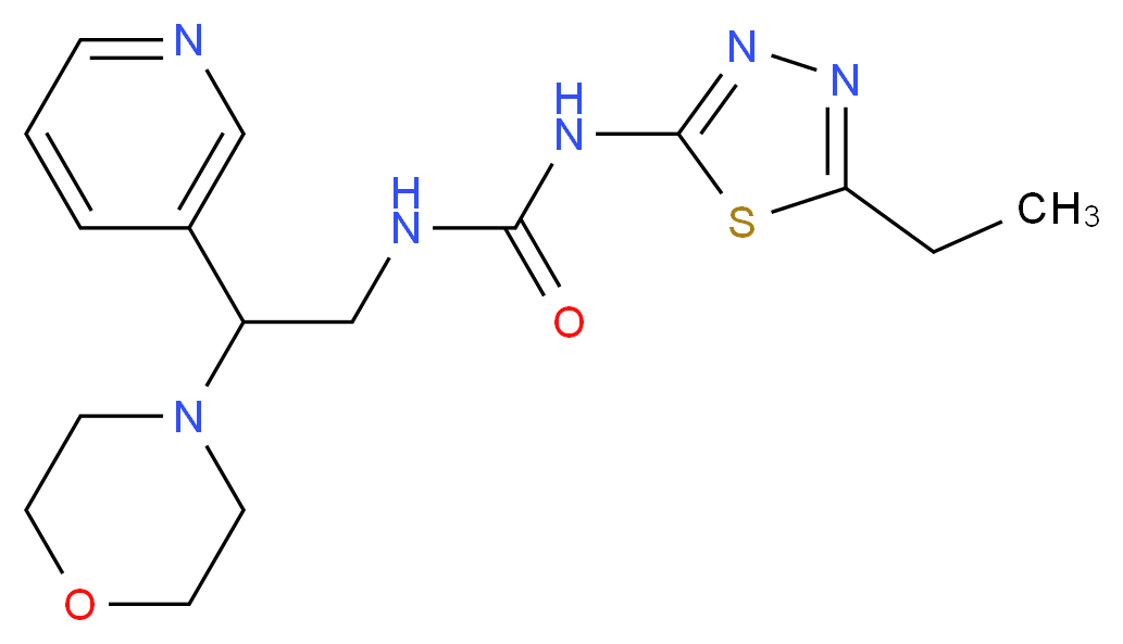 N-(5-ethyl-1,3,4-thiadiazol-2-yl)-N'-(2-morpholin-4-yl-2-pyridin-3-ylethyl)urea_Molecular_structure_CAS_)