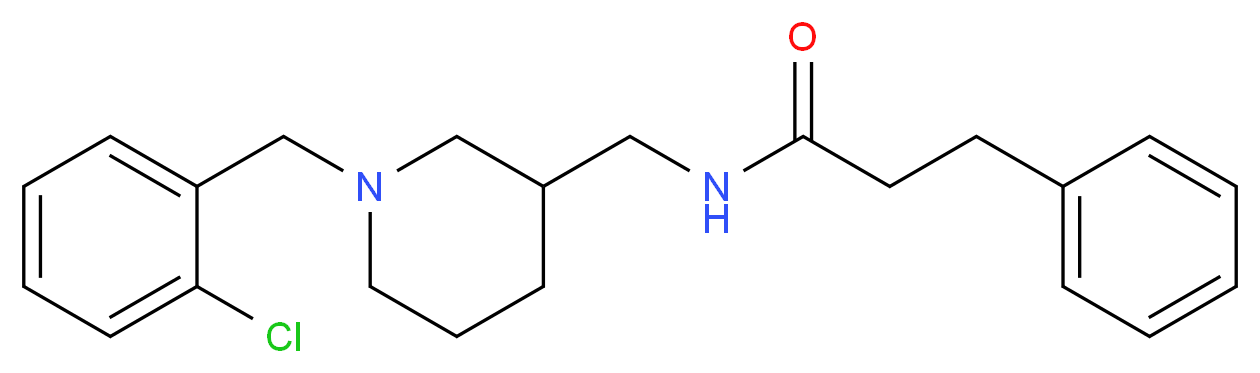 N-{[1-(2-chlorobenzyl)-3-piperidinyl]methyl}-3-phenylpropanamide_Molecular_structure_CAS_)