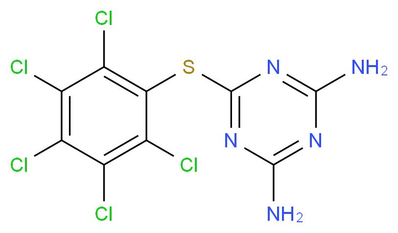 6-Pentachlorophenylsulfanyl-[1,3,5]triazine-2,4-diamine_Molecular_structure_CAS_)