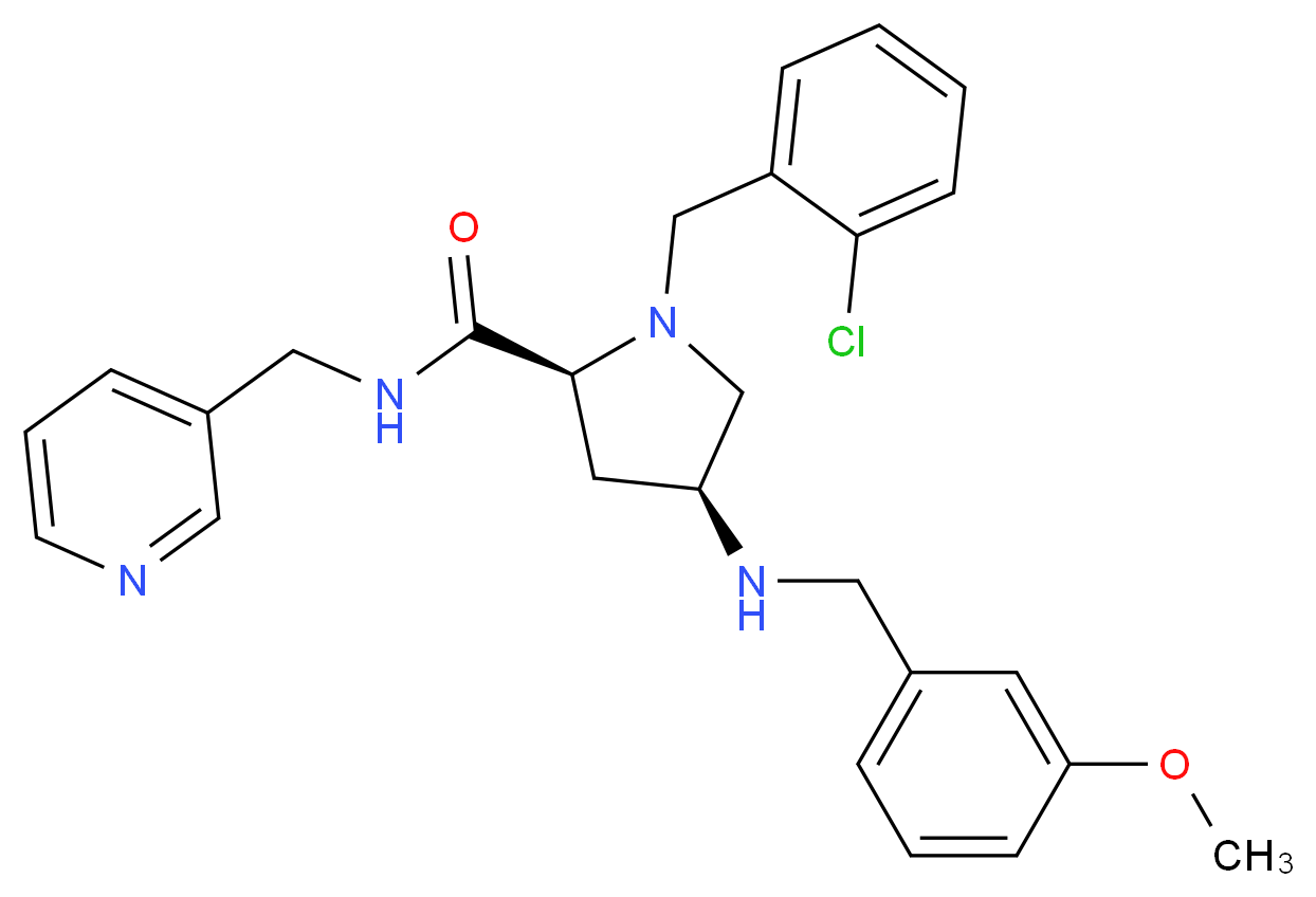 (4S)-1-(2-chlorobenzyl)-4-[(3-methoxybenzyl)amino]-N-(3-pyridinylmethyl)-L-prolinamide_Molecular_structure_CAS_)