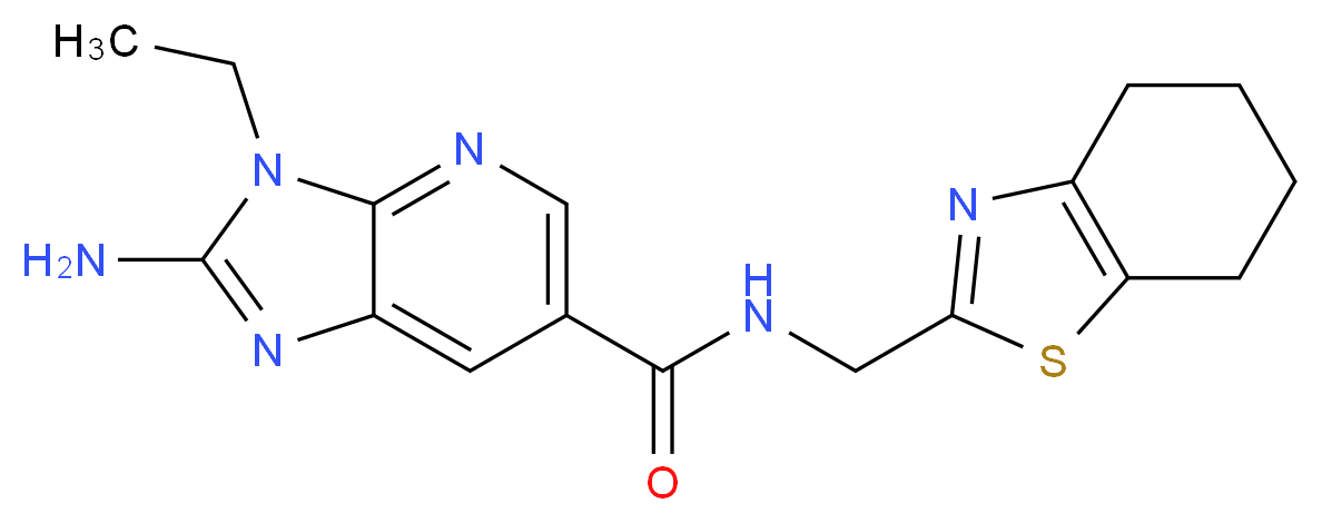 2-amino-3-ethyl-N-(4,5,6,7-tetrahydro-1,3-benzothiazol-2-ylmethyl)-3H-imidazo[4,5-b]pyridine-6-carboxamide_Molecular_structure_CAS_)