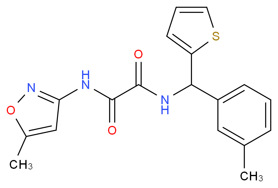 N-(5-methylisoxazol-3-yl)-N'-[(3-methylphenyl)(2-thienyl)methyl]ethanediamide_Molecular_structure_CAS_)