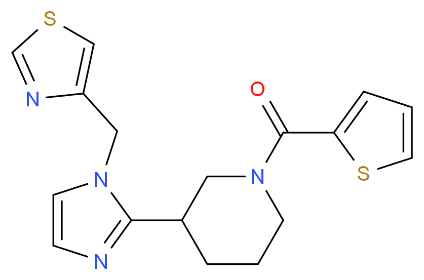 3-[1-(1,3-thiazol-4-ylmethyl)-1H-imidazol-2-yl]-1-(2-thienylcarbonyl)piperidine_Molecular_structure_CAS_)