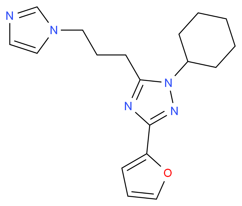 1-cyclohexyl-3-(2-furyl)-5-[3-(1H-imidazol-1-yl)propyl]-1H-1,2,4-triazole_Molecular_structure_CAS_)
