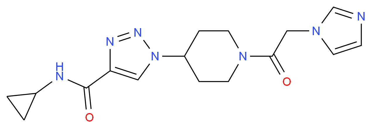 N-cyclopropyl-1-[1-(1H-imidazol-1-ylacetyl)piperidin-4-yl]-1H-1,2,3-triazole-4-carboxamide_Molecular_structure_CAS_)