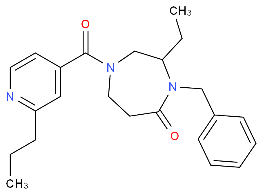 4-benzyl-3-ethyl-1-(2-propylisonicotinoyl)-1,4-diazepan-5-one_Molecular_structure_CAS_)