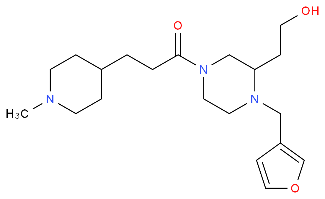 2-{1-(3-furylmethyl)-4-[3-(1-methylpiperidin-4-yl)propanoyl]piperazin-2-yl}ethanol_Molecular_structure_CAS_)