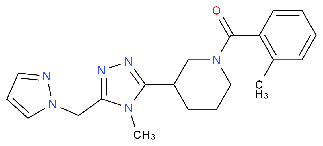 1-(2-methylbenzoyl)-3-[4-methyl-5-(1H-pyrazol-1-ylmethyl)-4H-1,2,4-triazol-3-yl]piperidine_Molecular_structure_CAS_)