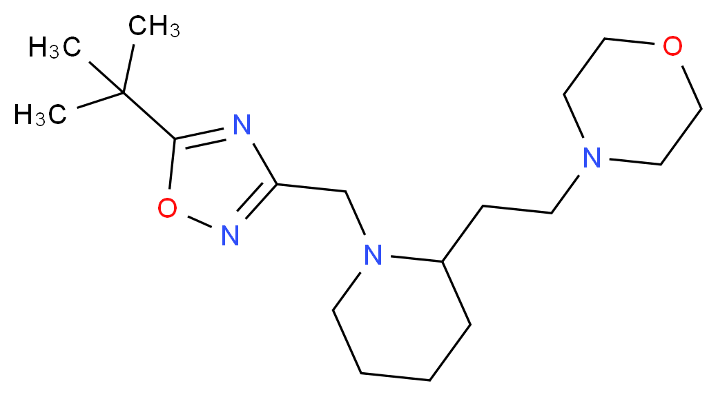 4-(2-{1-[(5-tert-butyl-1,2,4-oxadiazol-3-yl)methyl]-2-piperidinyl}ethyl)morpholine_Molecular_structure_CAS_)