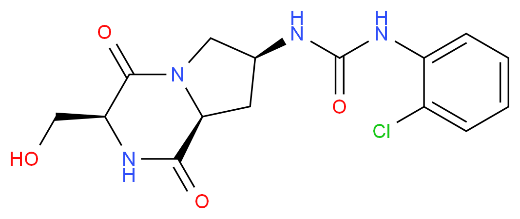 N-(2-chlorophenyl)-N'-[(3S,7S,8aS)-3-(hydroxymethyl)-1,4-dioxooctahydropyrrolo[1,2-a]pyrazin-7-yl]urea_Molecular_structure_CAS_)