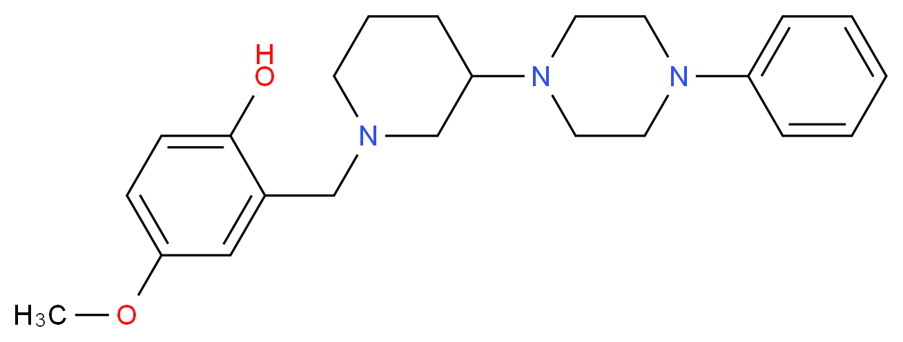 4-methoxy-2-{[3-(4-phenyl-1-piperazinyl)-1-piperidinyl]methyl}phenol_Molecular_structure_CAS_)
