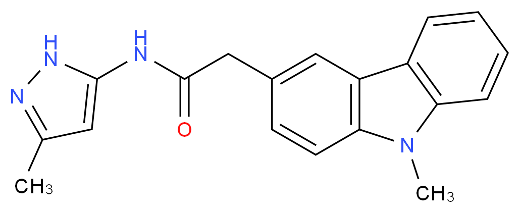 2-(9-methyl-9H-carbazol-3-yl)-N-(3-methyl-1H-pyrazol-5-yl)acetamide_Molecular_structure_CAS_)