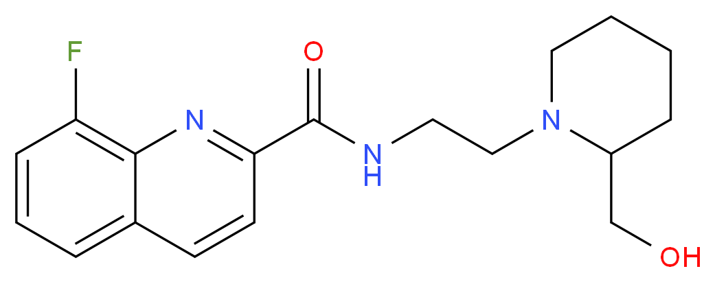 8-fluoro-N-{2-[2-(hydroxymethyl)-1-piperidinyl]ethyl}-2-quinolinecarboxamide_Molecular_structure_CAS_)