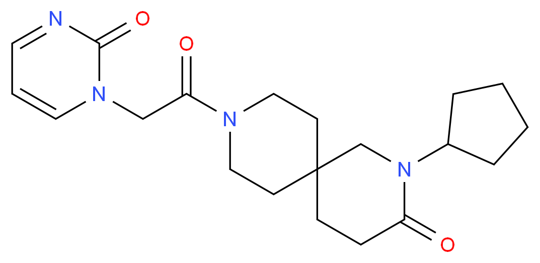 2-cyclopentyl-9-[(2-oxopyrimidin-1(2H)-yl)acetyl]-2,9-diazaspiro[5.5]undecan-3-one_Molecular_structure_CAS_)