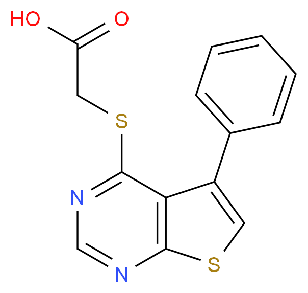 (5-Phenyl-thieno[2,3-d]pyrimidin-4-ylsulfanyl)-acetic acid_Molecular_structure_CAS_)