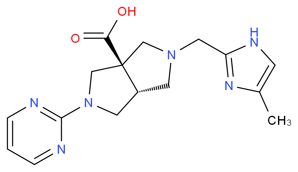 (3aR*,6aR*)-2-[(4-methyl-1H-imidazol-2-yl)methyl]-5-pyrimidin-2-ylhexahydropyrrolo[3,4-c]pyrrole-3a(1H)-carboxylic acid_Molecular_structure_CAS_)