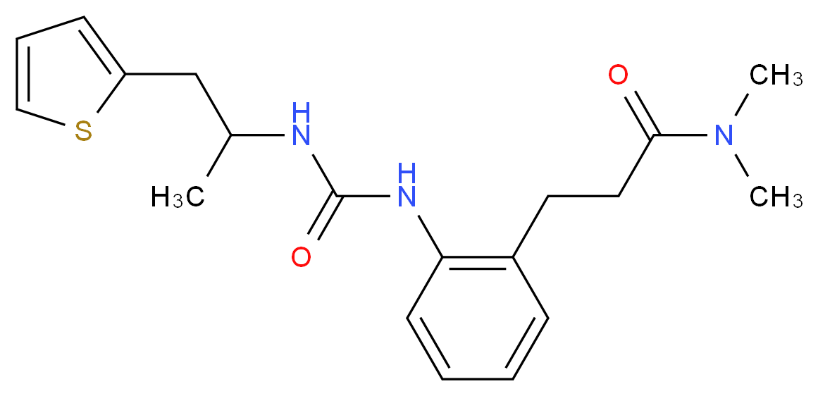 N,N-dimethyl-3-{2-[({[1-methyl-2-(2-thienyl)ethyl]amino}carbonyl)amino]phenyl}propanamide_Molecular_structure_CAS_)