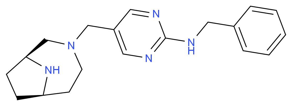 N-benzyl-5-[(1S*,6R*)-3,9-diazabicyclo[4.2.1]non-3-ylmethyl]pyrimidin-2-amine_Molecular_structure_CAS_)