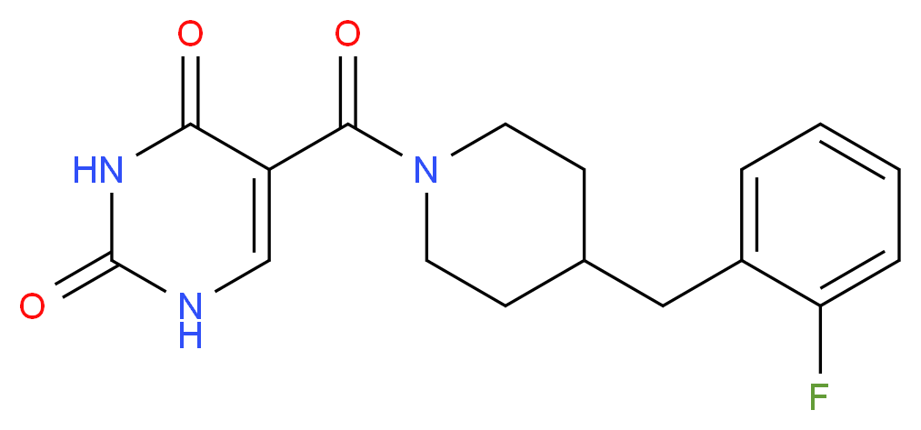 5-{[4-(2-fluorobenzyl)-1-piperidinyl]carbonyl}-2,4(1H,3H)-pyrimidinedione_Molecular_structure_CAS_)