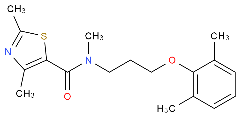 N-[3-(2,6-dimethylphenoxy)propyl]-N,2,4-trimethyl-1,3-thiazole-5-carboxamide_Molecular_structure_CAS_)