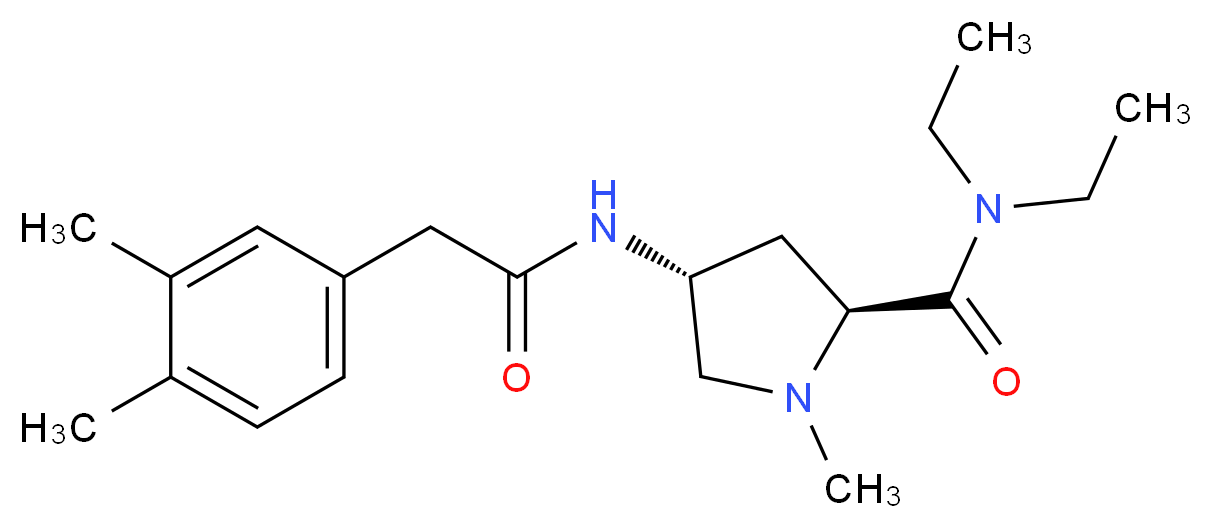 (4R)-4-{[(3,4-dimethylphenyl)acetyl]amino}-N,N-diethyl-1-methyl-L-prolinamide_Molecular_structure_CAS_)