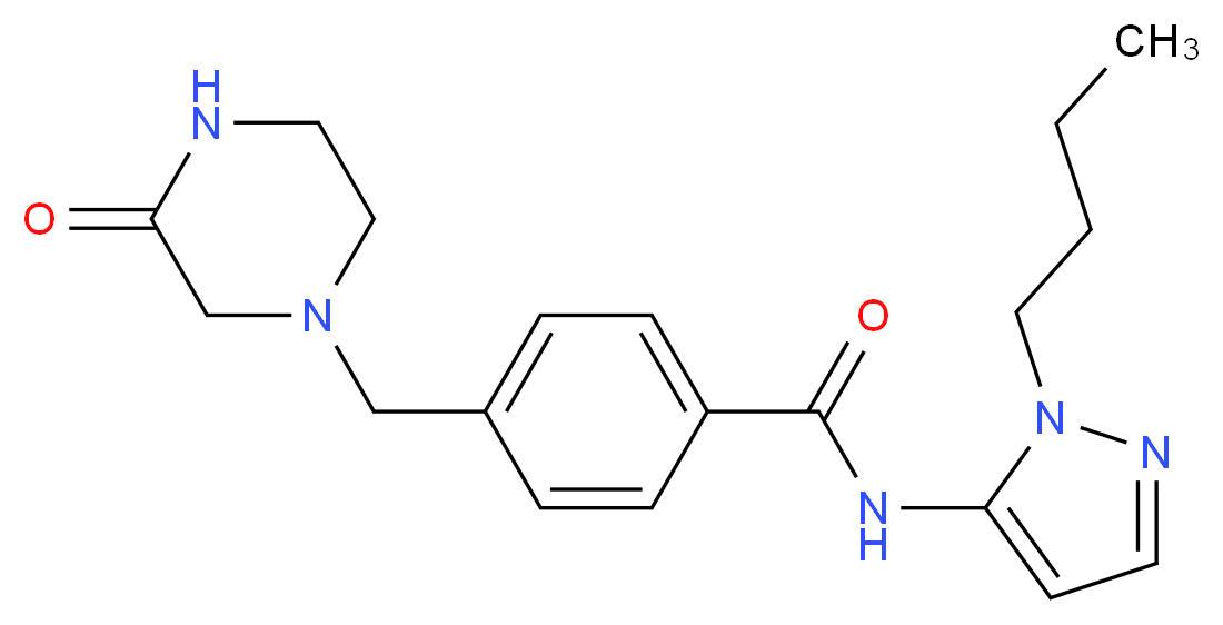 N-(1-butyl-1H-pyrazol-5-yl)-4-[(3-oxopiperazin-1-yl)methyl]benzamide_Molecular_structure_CAS_)