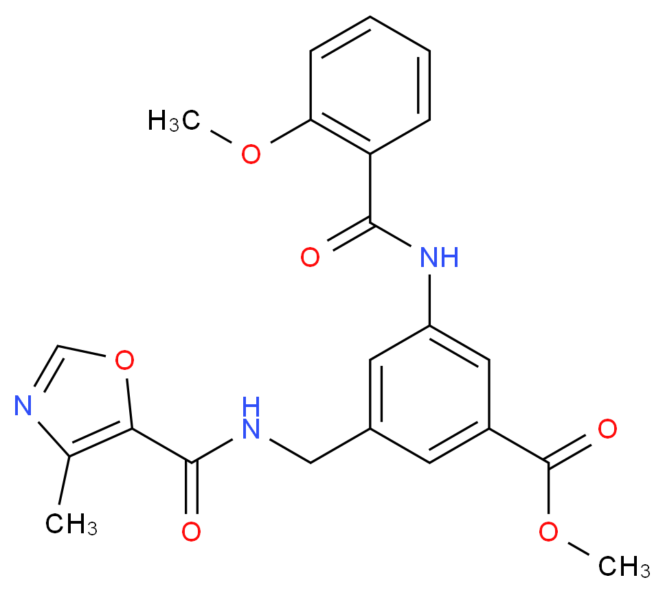methyl 3-[(2-methoxybenzoyl)amino]-5-({[(4-methyl-1,3-oxazol-5-yl)carbonyl]amino}methyl)benzoate_Molecular_structure_CAS_)