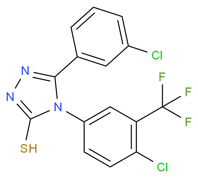 5-(3-Chloro-phenyl)-4-(4-chloro-3-trifluoromethyl-phenyl)-4H-[1,2,4]triazole-3-thiol_Molecular_structure_CAS_)