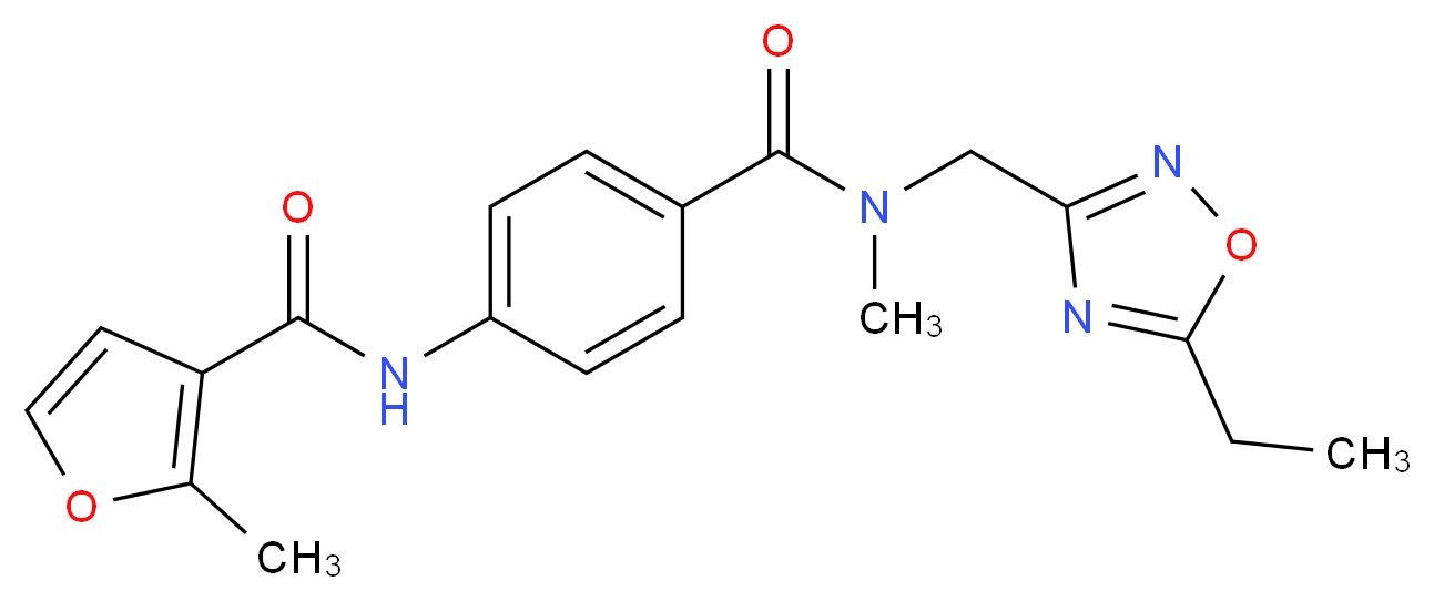 N-(4-{[[(5-ethyl-1,2,4-oxadiazol-3-yl)methyl](methyl)amino]carbonyl}phenyl)-2-methyl-3-furamide_Molecular_structure_CAS_)